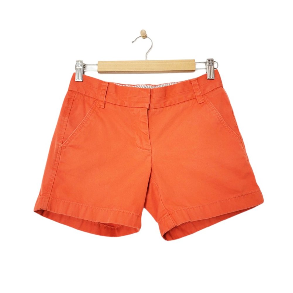 J. Crew "Broken-In" 100% Cotton Orange Chino Shorts w Pockets and Belt Loops
